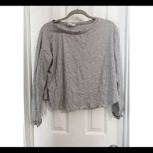 Striped long sleeve cropped top